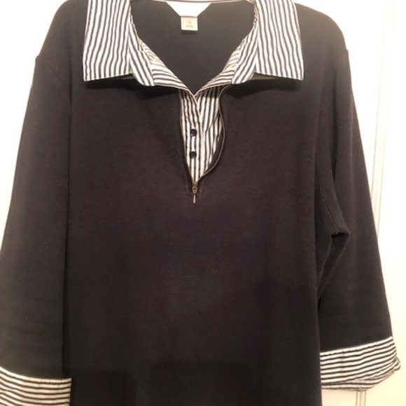 Women's CJ Banks Stripped Collared Shirt - Picture 4 of 5